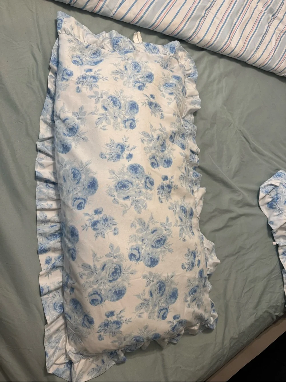 King Comforter Set Blue Floral Bedding 3 piece